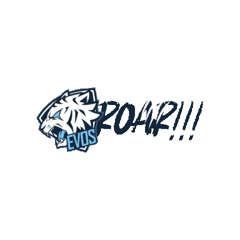 Evos Logo With Tiger And Roar Sticker