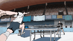 Exaggerated Ping Pong Serve GIF