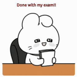 Exam Completed Cute Rabbit Tossing Papers GIF