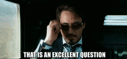 Excellent Question Iron Man GIF