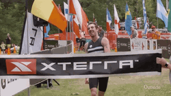 Excited Athlete Finish Line Win GIF