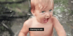 Excited Baby Boy Rain Dance GIF