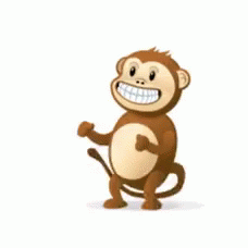 Excited Cartoon Monkey