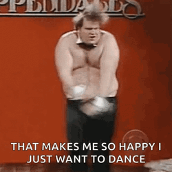 Excited Chris Farley