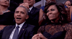 Excited Couple Barack And Michelle Obama GIF