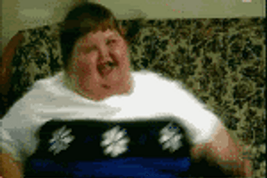 Excited Fat Man GIF