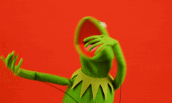 Excited Funny Kermit