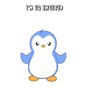 Excited Penguin Saying 2025 Sticker
