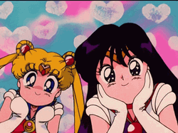 Excited Sailor Mars And Moon  GIF