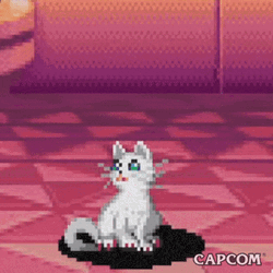 Excited White Cat Art Pixelated GIF