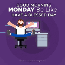 Excited Worker Animation Monday Motivation GIF