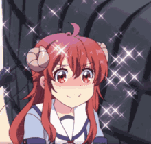 Excited Yuko Yoshida From Anime Machikado Mazoku GIF
