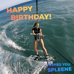 Exciting Beach Birthday Kiteboarding Action GIF