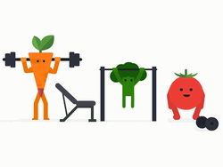 Exercise Gym Cute Vegetables