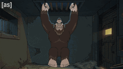 Exercising Animated Big Foot GIF
