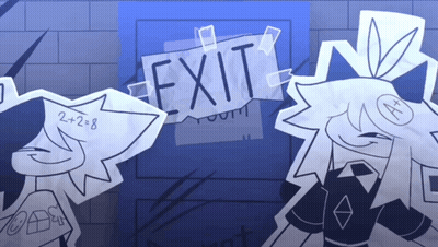 Exit Sign Taped To Wall GIF