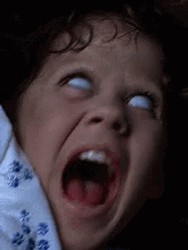Exorcist Linda Blair Shouting Possessed GIF