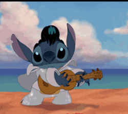 Experiment 626 Stitch Playing Guitar GIF