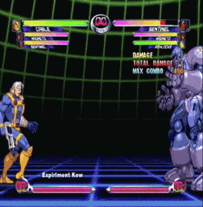 Experiment Kow Fighting Sentinel And Cable GIF