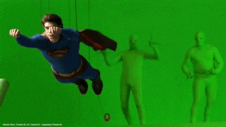 Explosion Green Screen Superman Flying GIF