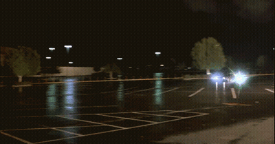 Explosion In Front Of JCPenney At Night GIF