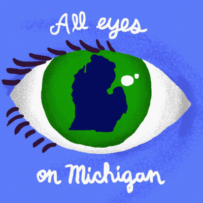 Eye With Michigan In Center Drawing GIF