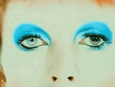 Eyes With Blue Makeup Close Up GIF