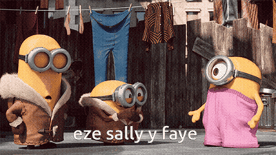 Eze Sally Y Faye Written On Three Minions GIF