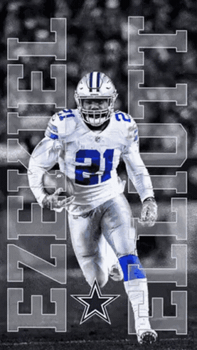Ezekiel Elliott Running With Football GIF