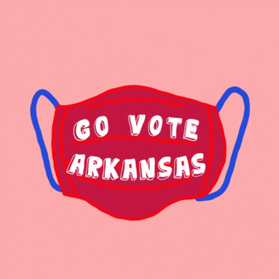 Face Mask Saying Go Vote Arkansas GIF