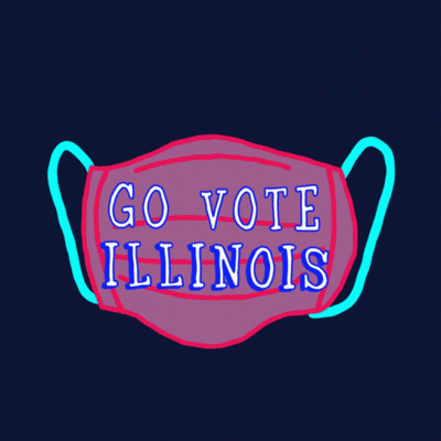 Face Mask Saying Go Vote Illinois GIF