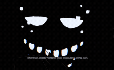 Face Saying Towers Of Greed Crumple Into Dental Dust GIF