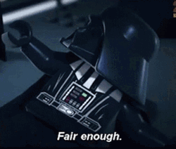 Fair Enough Lego Darth Vader GIF
