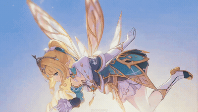 Fairy Flying In Blue Sky With Word Fairy GIF