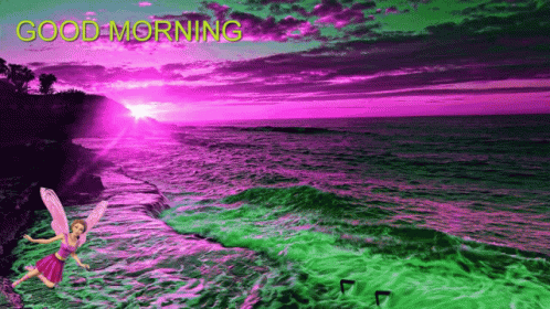 Fairy Flying Over Ocean Saying Good Morning