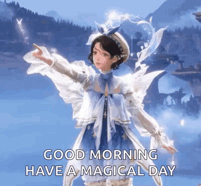 Fairy Girl Holding Wand Saying Good Morning GIF