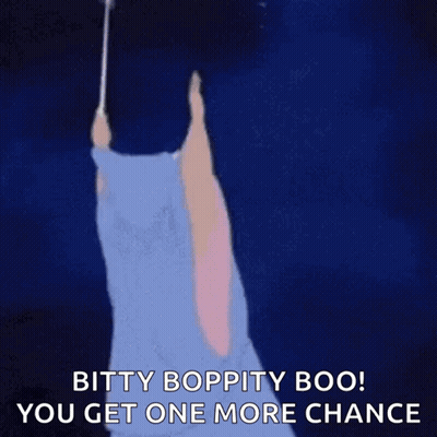 Fairy Holding Wand Saying Bitty Boppity Boo You Get One More Chance GIF