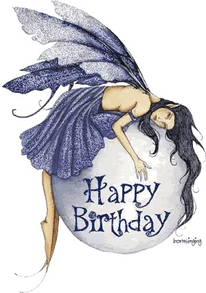 Fairy Lying On Birthday Ball Sticker