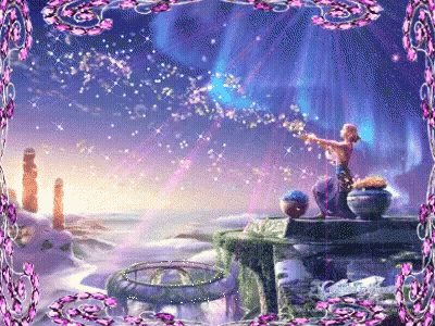 Fairy Painting With Purple Frame GIF