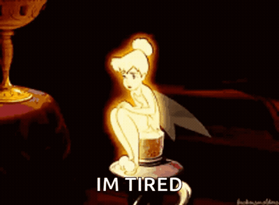 Fairy Sitting On Bottle Saying Im Tired GIF