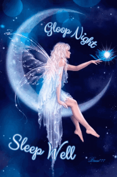 Fairy Sitting On Crescent Moon Sleep Well GIF