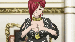 Fairy Tail Erza Hiding Happy In Chest GIF