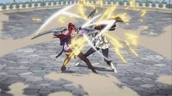 Fairy Tail Erza Scarlet Fighting Kagura Mikazuchi GIF