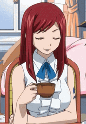 Fairy Tail Erza Scarlet Holding Coffee