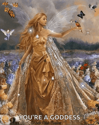 Fairy With Butterflies Saying You're A Goddess GIF