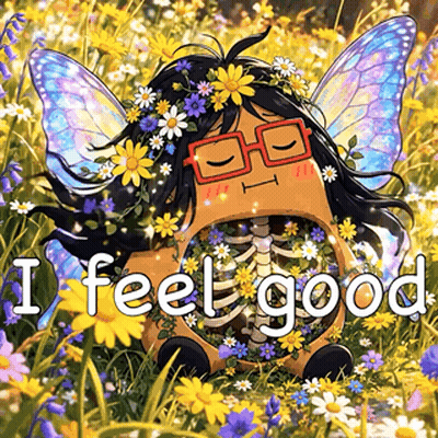 Fairy With Flowers In Hair And Skeleton In Belly GIF