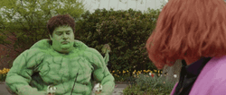 Fake Hulk Giving Black Widow Toys Meme GIF
