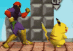 Falcon Punch Smash Pikachu GIF