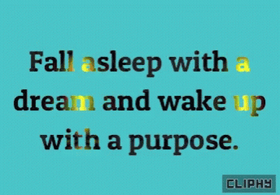 Fall Asleep With a Dream and Wake Up With a Purpose