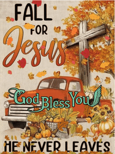 Fall For Jesus And God Bless You Poster GIF